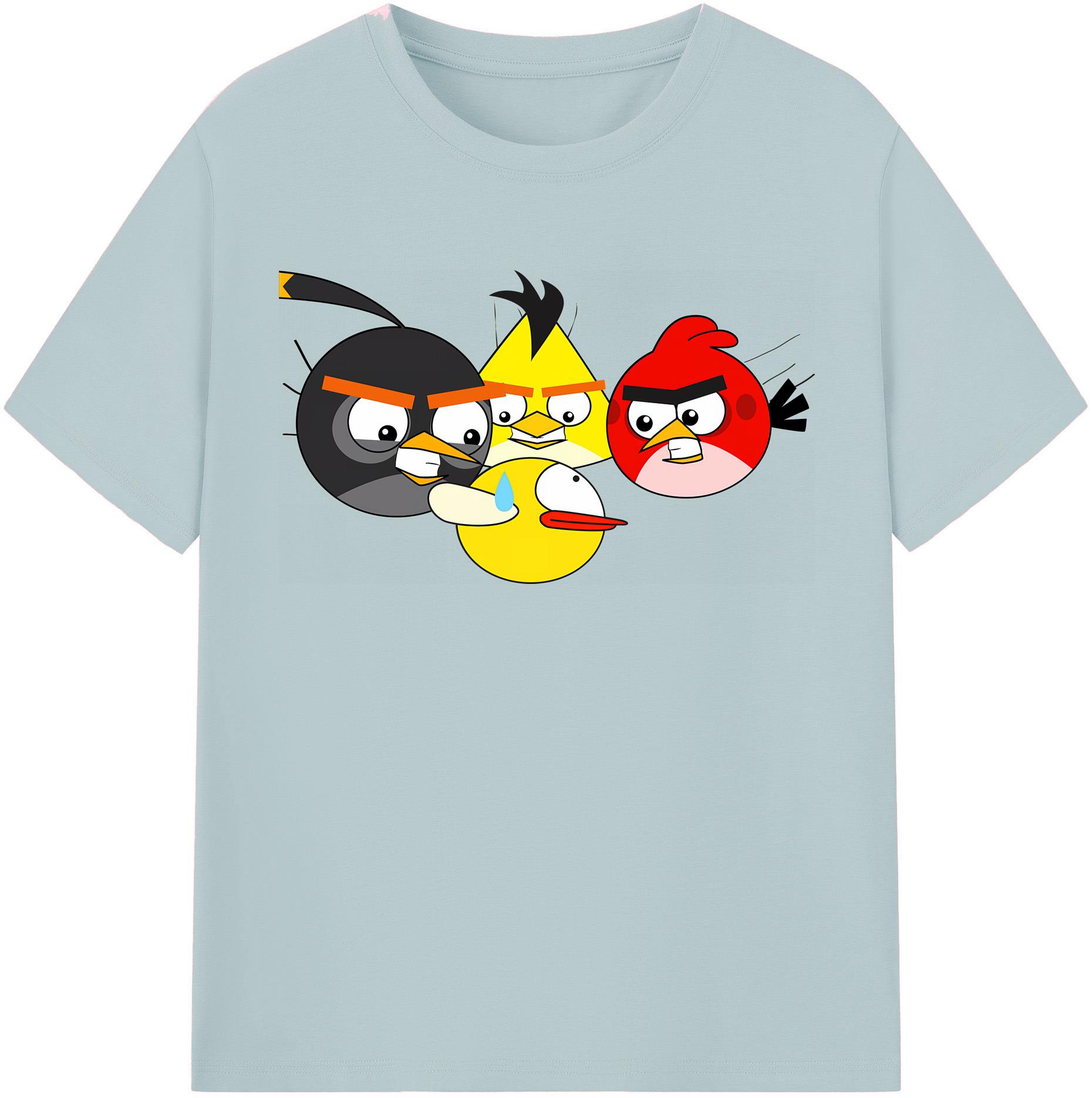 （画像用） Angry Birds アングリーバード 綿100％半袖Tシャツ（フロントプリント）